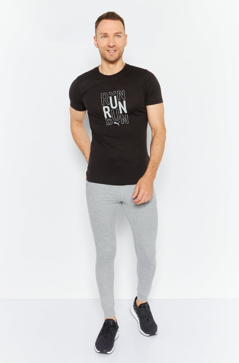 PUMA تي شيرت رياضي للرجال بأكمام قصيرة، أسود - Image 2